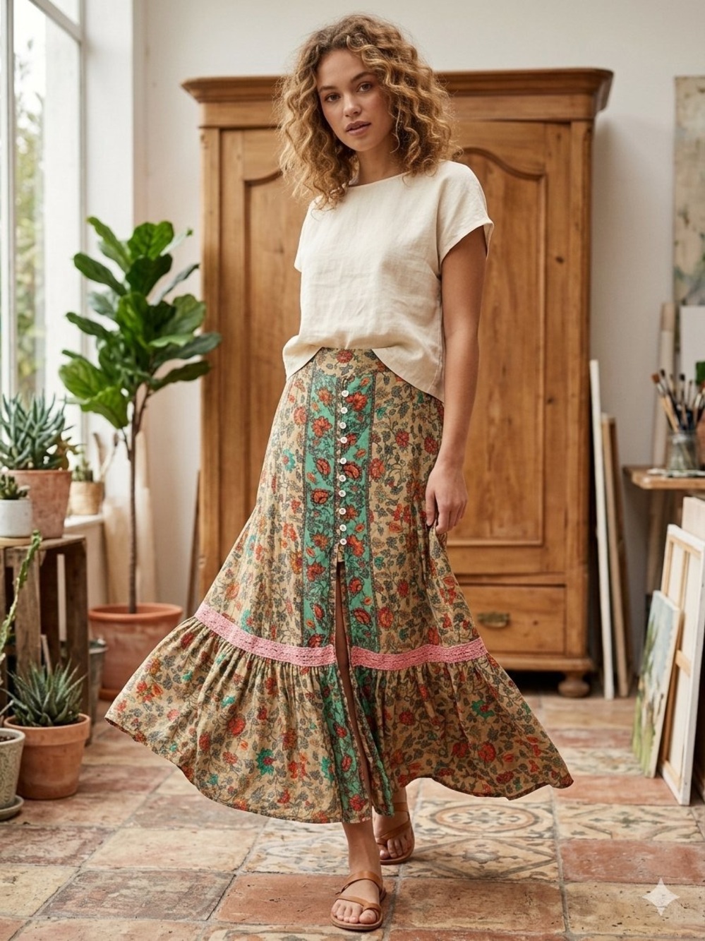 Karma Highway Bohemian Maxi Skirt.